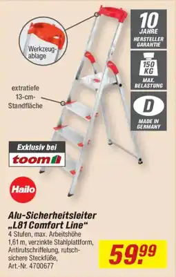 toom Baumarkt Hailo Alu-Sicherheitsleiter „L81 Comfort Line“ Angebot