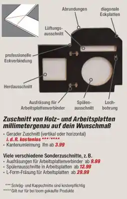 toom Baumarkt Zuschnitt von Holz- und Arbeitsplatten Angebot