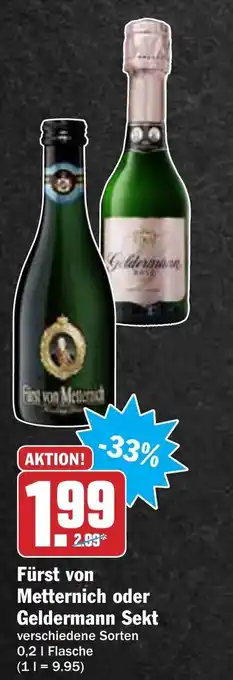 AEZ Fürst von Metternich oder Geldermann Sekt 0,2L Angebot