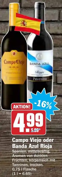 AEZ Campo Viejo oder Banda Azul Rioja 0,75L Angebot