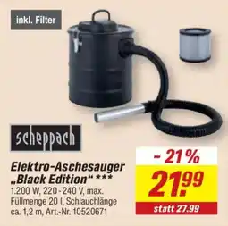 toom Baumarkt Scheppach Elektro-Aschesauger „Black Edition“ *** Angebot