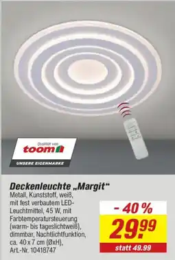 toom Baumarkt Deckenleuchte "Margit" toom Angebot