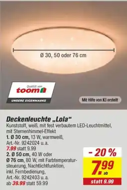 toom Baumarkt Deckenleuchte „Lola“ Angebot
