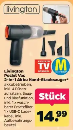 Netto Livington Poclet Vac 2-in-1 Akku Hand-Staubsauger Angebot