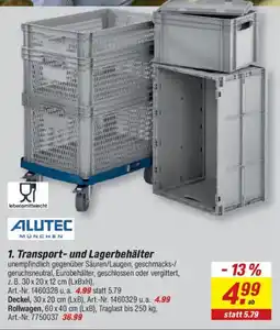 toom Baumarkt Transport- und Lagerbehälter ALUTEC MÜNCHEN Angebot