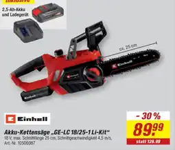 toom Baumarkt Einhell Akku-Kettensäge „GE-LC 18/25-1 Li-Kit“ Angebot