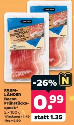 Netto FARMLÄNDER Bacon Frühstücks-speck* Angebot
