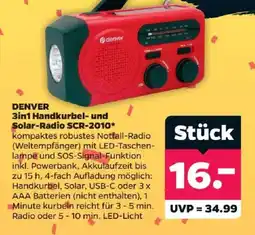 Netto DENVER 3in1 Handkurbel- und Solar-Radio SCR-2010* Angebot
