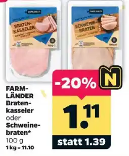 Netto FARM-LÄNDER Bratenkasseler oder Schweinebraten Angebot