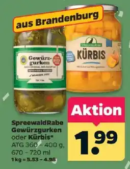 Netto SpreewaldRabe Gewürzgurken oder Kürbis Angebot