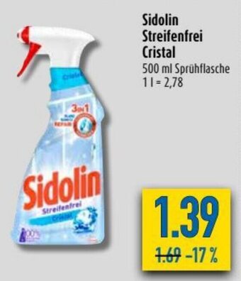 diska Sidolin Streifenfrei Cristal 500ml Angebot