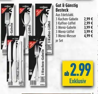 diska Gut & Gunstig Besteck Kuchen-Gabeln 3 stucks Angebot