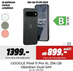 MediaMarkt GOOGLE Pixel 11 Pro XL 256 GB Obsidian Dual SIM Angebot