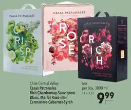 CITTI Markt Casas Patronales Rich Chardonnay-Sauvignon Blanc, Merlot Rosé eller Carmenère-Cabernet-Syrah Angebot