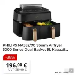 MediaMarkt PHILIPS NA552/00 Steam Airfryer 5000 Series Dual Basket Angebot