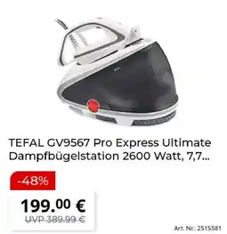 MediaMarkt TEFAL GV9567 Pro Express Ultimate Dampfbügelstation Angebot