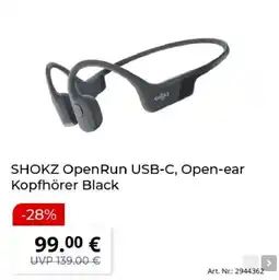 MediaMarkt SHOKZ OpenRun USB-C, Open-ear Kopfhörer Black Angebot