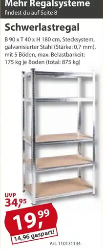 Sonderpreis Baumarkt Schwerlastregal Angebot