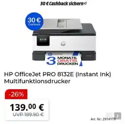 MediaMarkt HP OfficeJet PRO 8132E (Instant Ink) Multifunktionsdrucker Angebot