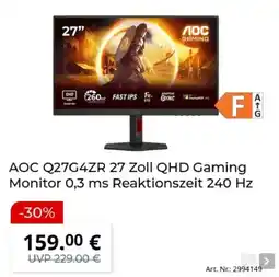 MediaMarkt AOC Q27G4ZR 27 Zoll QHD Gaming Monitor Angebot