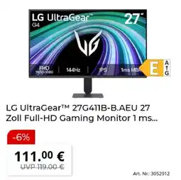 MediaMarkt LG UltraGear™ 27G411B-B.AEU 27 Zoll Full-HD Gaming Monitor 1 ms... Angebot