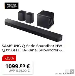 MediaMarkt SAMSUNG Q-Serie Soundbar HW-Q995GH Angebot
