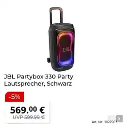 MediaMarkt JBL Partybox 330 Party Lautsprecher, Schwarz Angebot