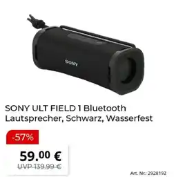 MediaMarkt SONY ULT FIELD 1 Bluetooth Lautsprecher, Schwarz, Wasserfest Angebot