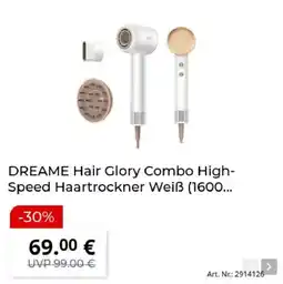 MediaMarkt DREAME Hair Glory Combo High-Speed Haartrockner Weiß Angebot