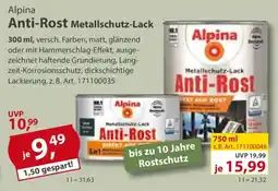 Sonderpreis Baumarkt Alpina Anti-Rost Metallschutz-Lack Angebot