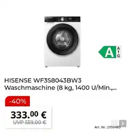 MediaMarkt HISENSE WF3S8043BW3 Waschmaschine Angebot