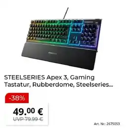 MediaMarkt STEELSERIES Apex 3, Gaming Tastatur, Rubberdome, Steelseries... Angebot