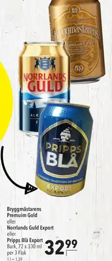 CITTI Markt Bryggmästarens Premium Gold eller Norrlands Guld Export oder Pripps Blå Export Angebot