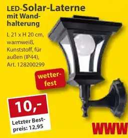 Sonderpreis Baumarkt LED-Solar-Laterne mit Wandhalterung Angebot