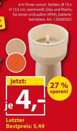 Sonderpreis Baumarkt 6-h-Timer, versch. Farben Angebot