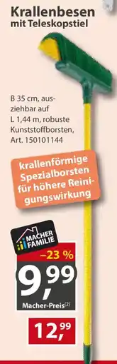 Sonderpreis Baumarkt Krallenbesen mit Teleskopstiel Angebot