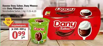 Globus Danone Dany Sahne, Dany Mousse Oder Dany Pflanzlich Angebot