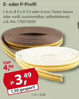 Sonderpreis Baumarkt E- oder P-Profil Angebot