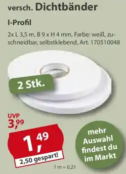 Sonderpreis Baumarkt versch. Dichtbänder I-Profil Angebot