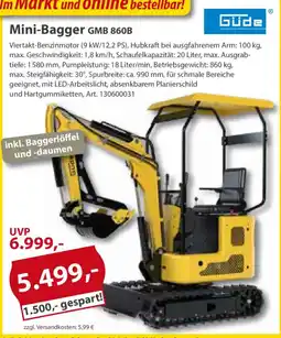 Sonderpreis Baumarkt Mini-Bagger GMB 860B Güde Angebot