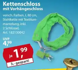 Sonderpreis Baumarkt Kettenschloss mit Vorhängeschloss Angebot
