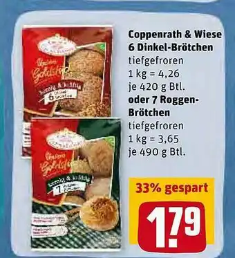 REWE Coppenrath & Wiese 6 Dinkel-brötchen Angebot