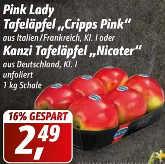 Simmel Pink Lady Tafelapfel "Cripps Pink" Kanzi Tafelapfel "Nicoter" 1kg Angebot