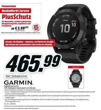 MediaMarkt Garmin Fenix 6 Pro GPS Multisport Smartwatch 125-208 mm Angebot