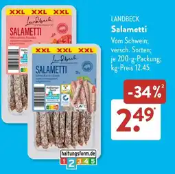 Aldi Süd Landbeck Salametti Angebot