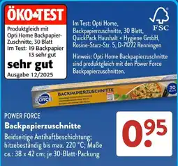 Aldi Süd POWER FORCE Backpapierzuschnitte Angebot