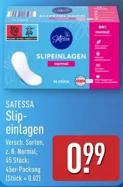 Aldi Nord SATESSA Slipeinlagen Angebot