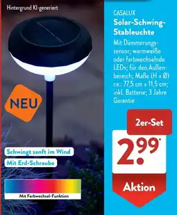 Aldi Süd CASALUX Solar-Schwing-Stableuchte Angebot