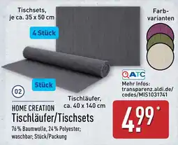Aldi Nord HOME CREATION Tischläufer/Tischsets Angebot