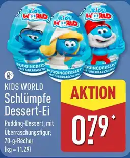 Aldi Nord KIDS WORLD Schlümpfe Dessert-Ei Angebot